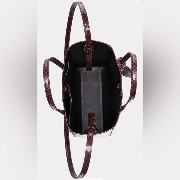 Ralph Lauren Collection Bordeaux Ayers Snakeskin Mini Modern Tote - Picture 5 of 16